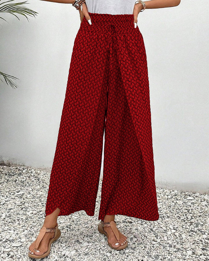 Weite Hose für Damen mit geometrischem Muster im Freizeitlook