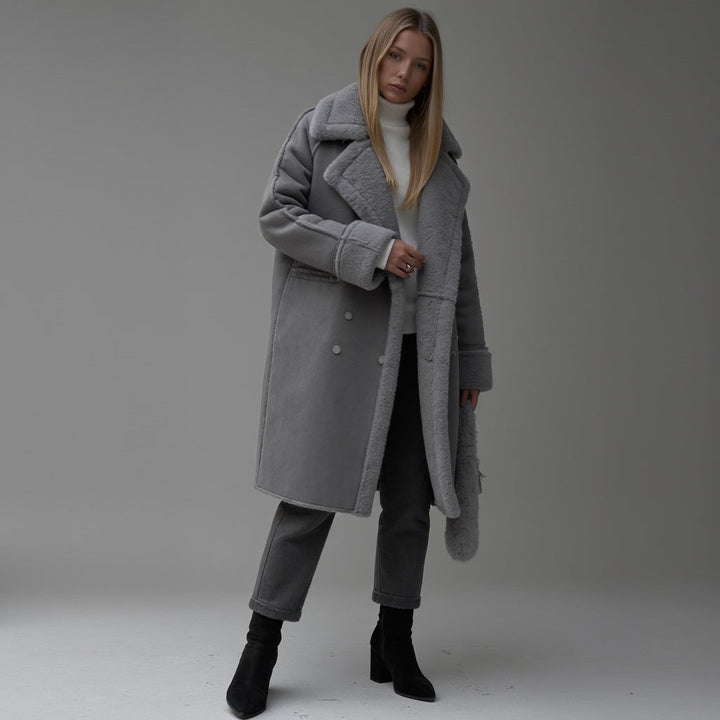 Eleganter Wintermantel aus Wildleder