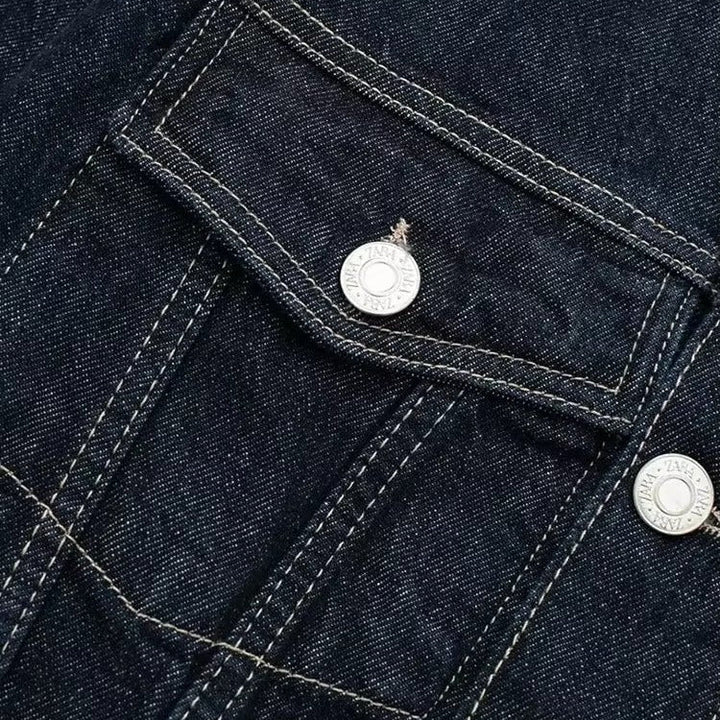 Damen Vintage Kurz geschnittene Jeansjacke