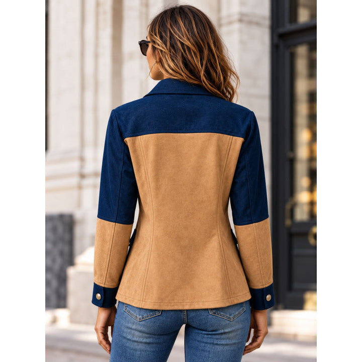Damenjacke im Retro-Farbblock-Design für einen lässigen Look