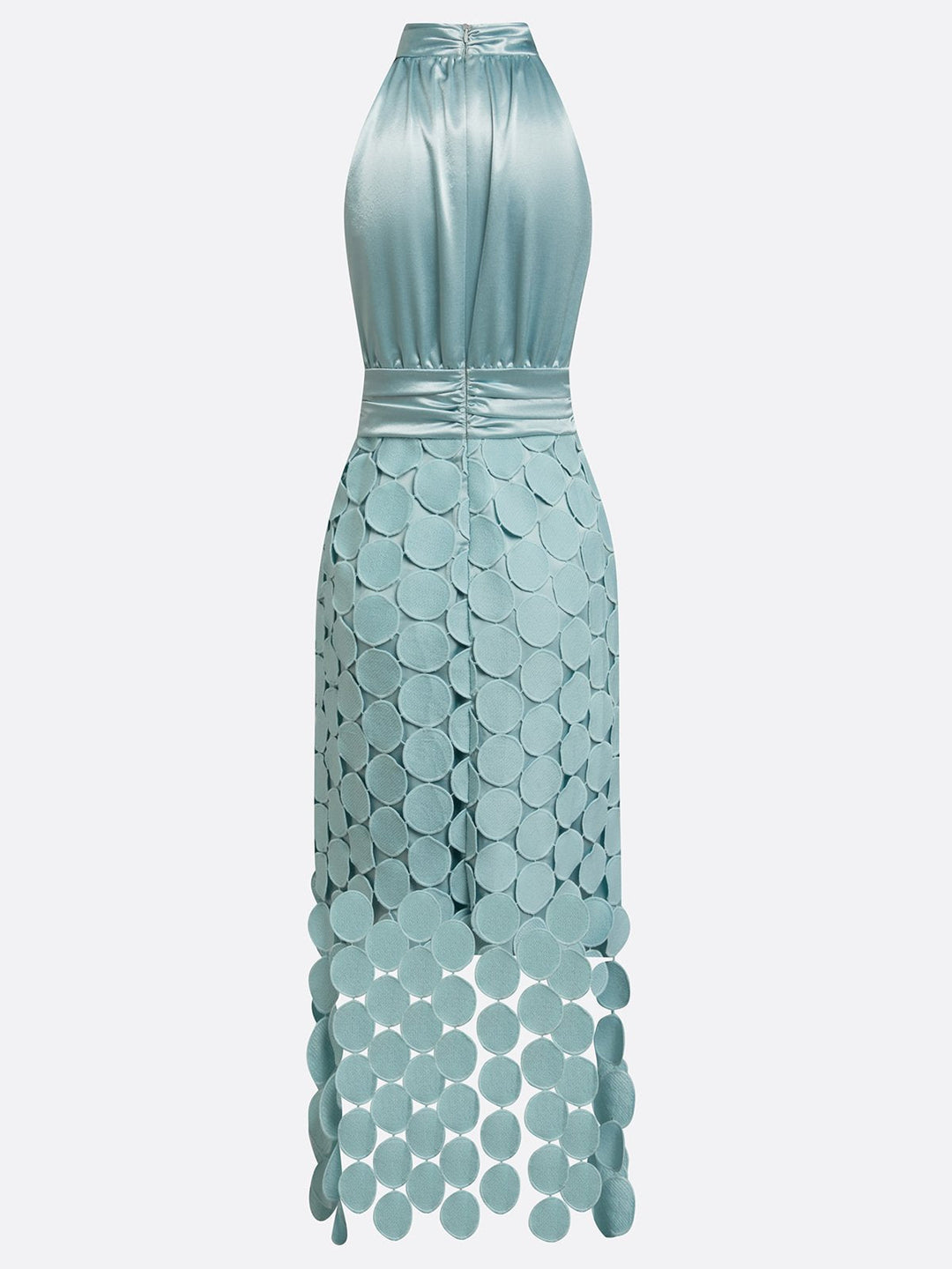 Ärmelloses Damen Midikleid mit Halterneck und glatter Satin-Optik