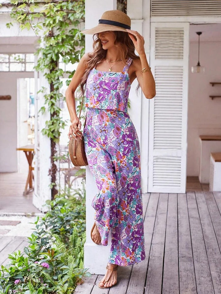 Kalentha® | Zweiteiliger Jumpsuit mit floralem Muster