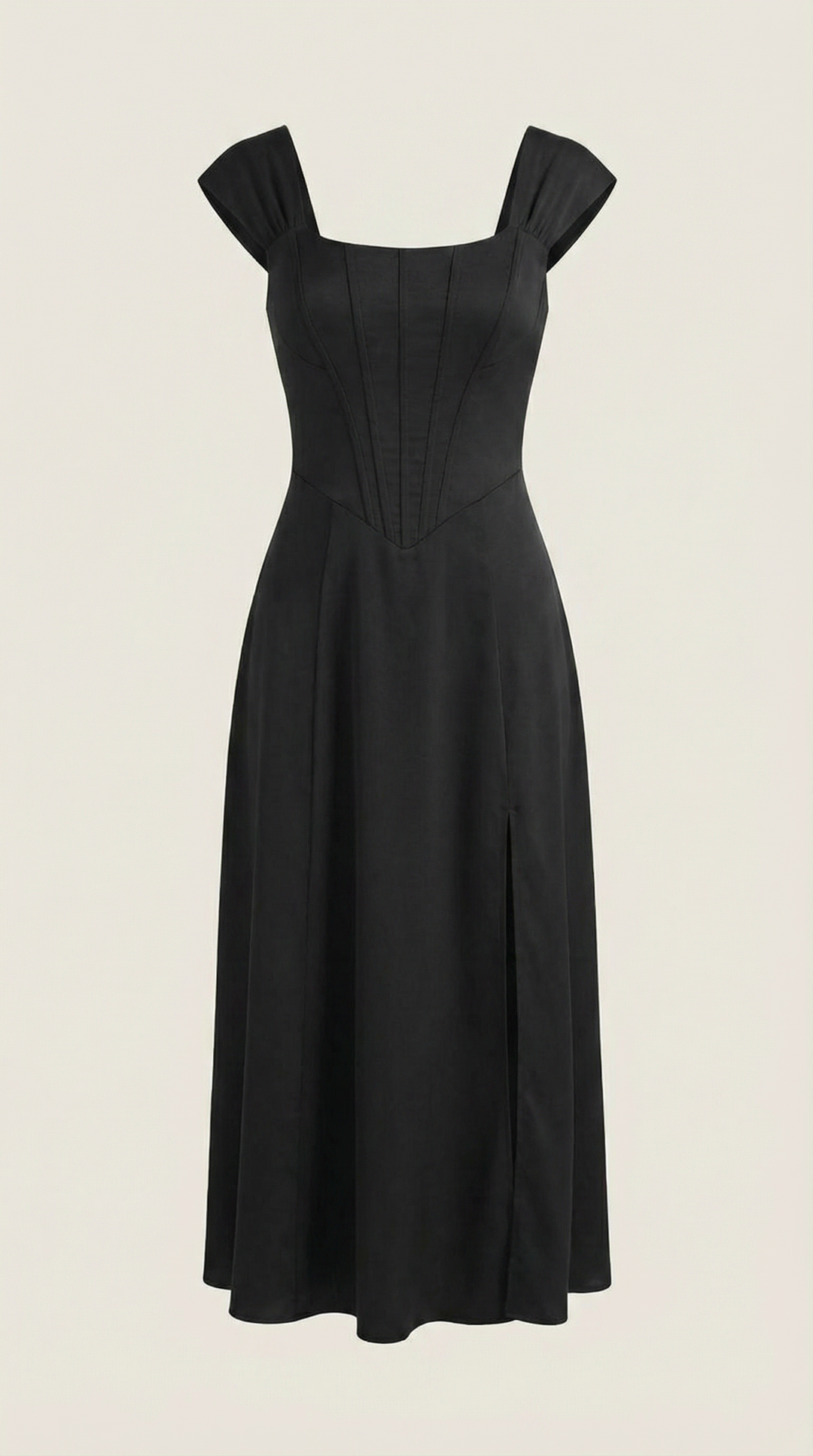 Damen Korsett Midikleid Elegantes Hochzeitsgastkleid