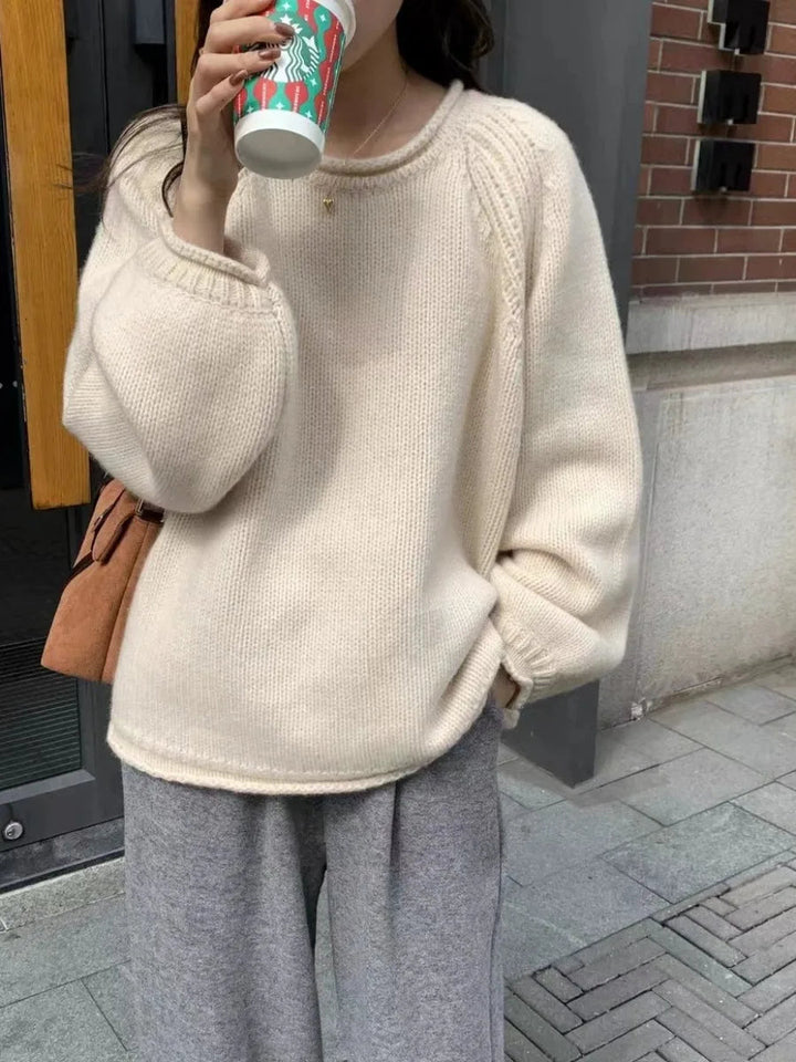 Gemütlicher übergroßer Strickpullover für lässigen Komfort