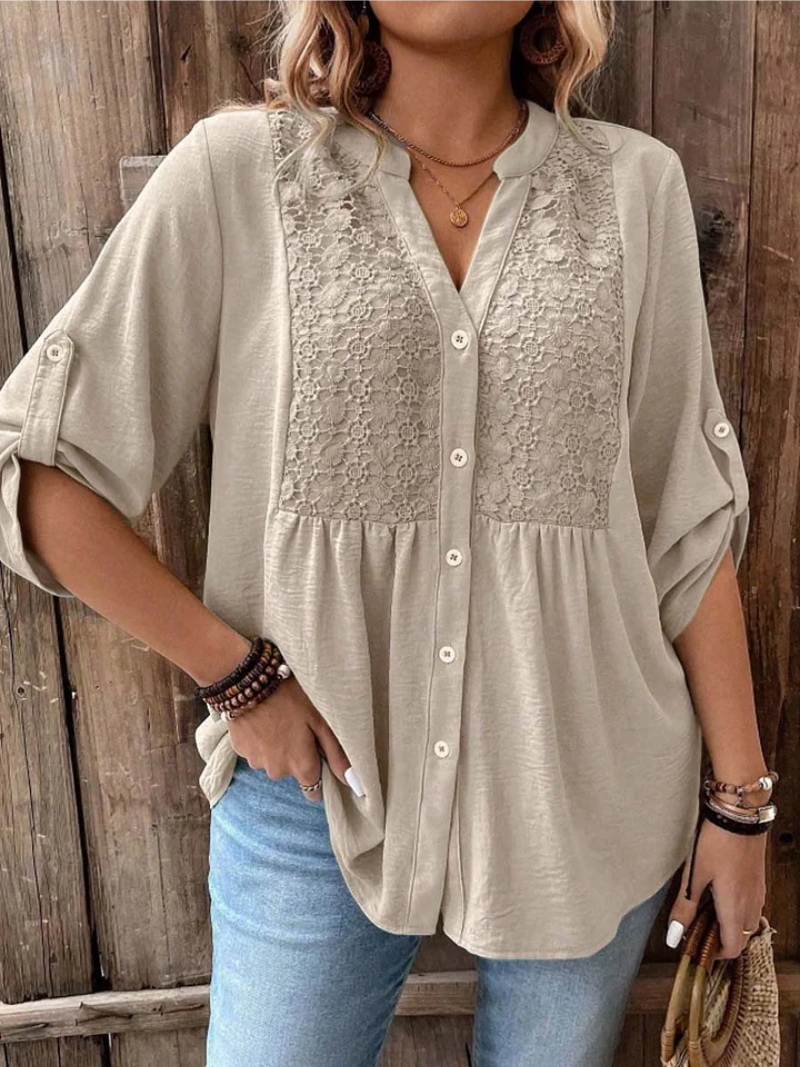 Elegante Damenbluse mit V-Ausschnitt
