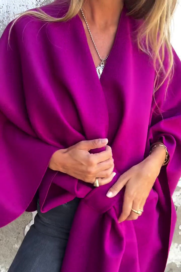 Gemütliche lockere V-Ausschnitt Stola Cape Jacke