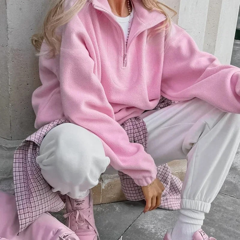 Albrecht® | Fleecepullover mit halbem Reißverschluss