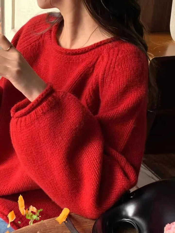 Gemütlicher übergroßer Strickpullover für lässigen Komfort