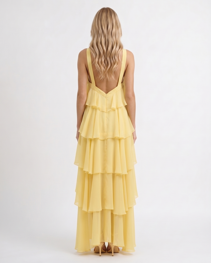 Damen ärmelloses Felicia Maxikleid mit Blumendruck