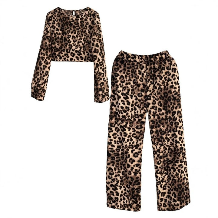 Leopardenmuster Musselin-Hose