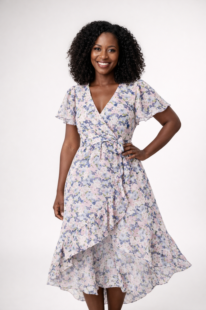 Geblümtes Midikleid für Damen