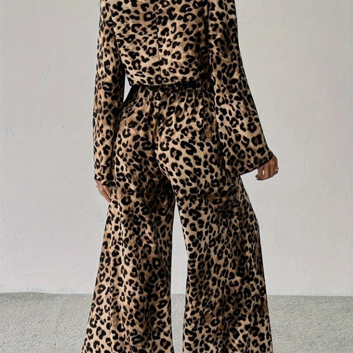 Leopardenmuster Musselin-Hose