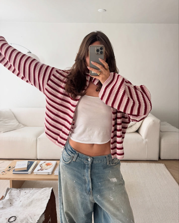 Luxuriöse Woll-Cashmere Reißverschlussjacke