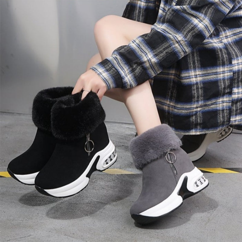 Gepolsterte Ankle Boots mit klobiger Sohle für Damen