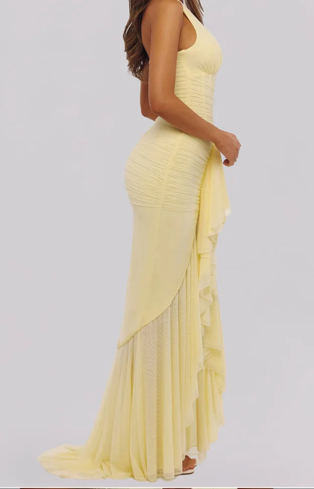 Maxikleid mit gerafftem Neckholder für Damen