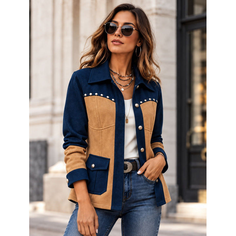 Damenjacke im Farbblock-Look passend zu verschiedenen Outfits
