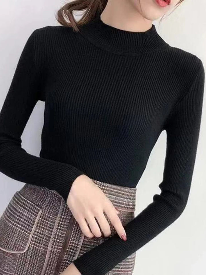 Gemütlicher gerippter Wollpullover für Damen