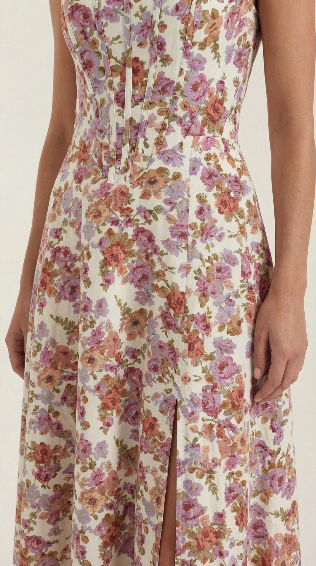 Damen Korsett Midikleid Elegantes Hochzeitsgastkleid