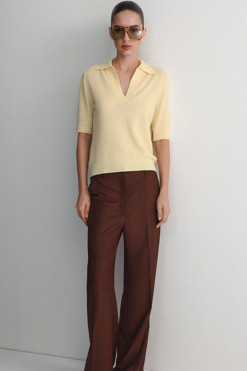 Damen-Polopullover aus Feinstrick als elegantes Alltagsoberteil