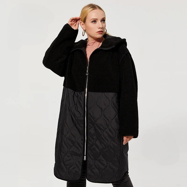 Celina® | Steppmantel mit Sherpa-Fleece und Kapuze