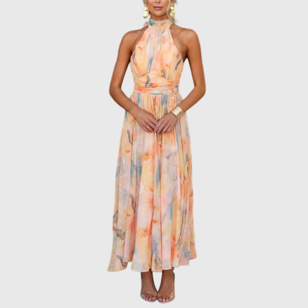 Damen Maxikleid Mit Neckholder Und Farbverlauf
