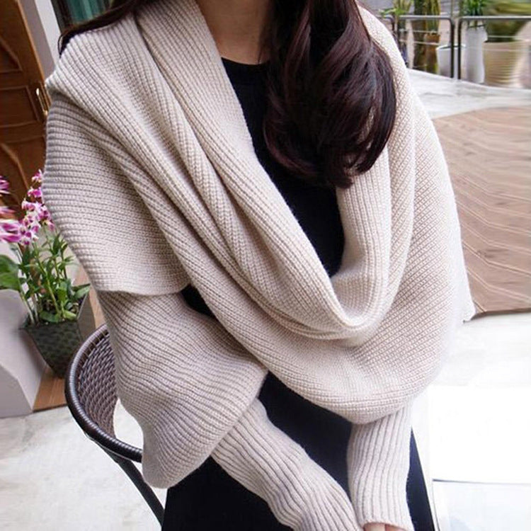 Damen-Strickschal mit strukturiertem Strickdesign in der Produktansicht