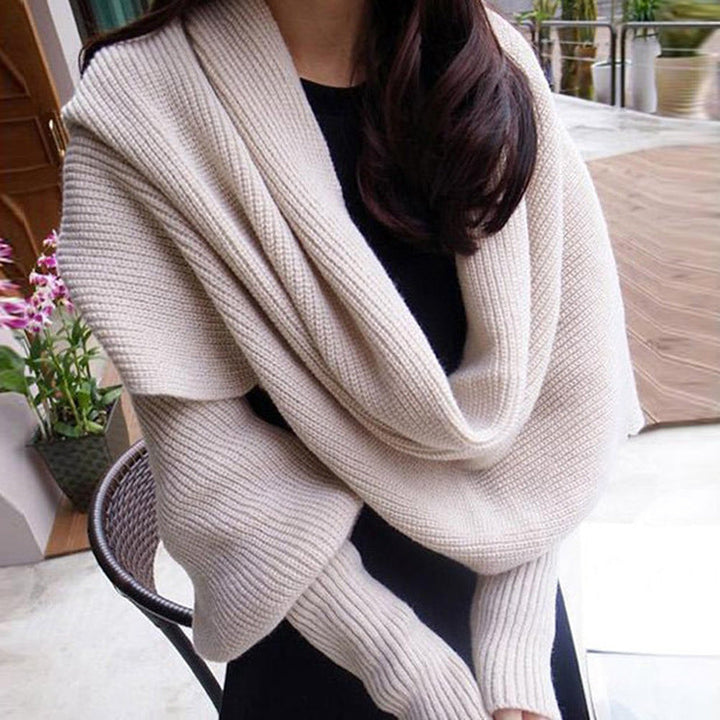 Damen-Strickschal mit strukturiertem Strickdesign in der Produktansicht