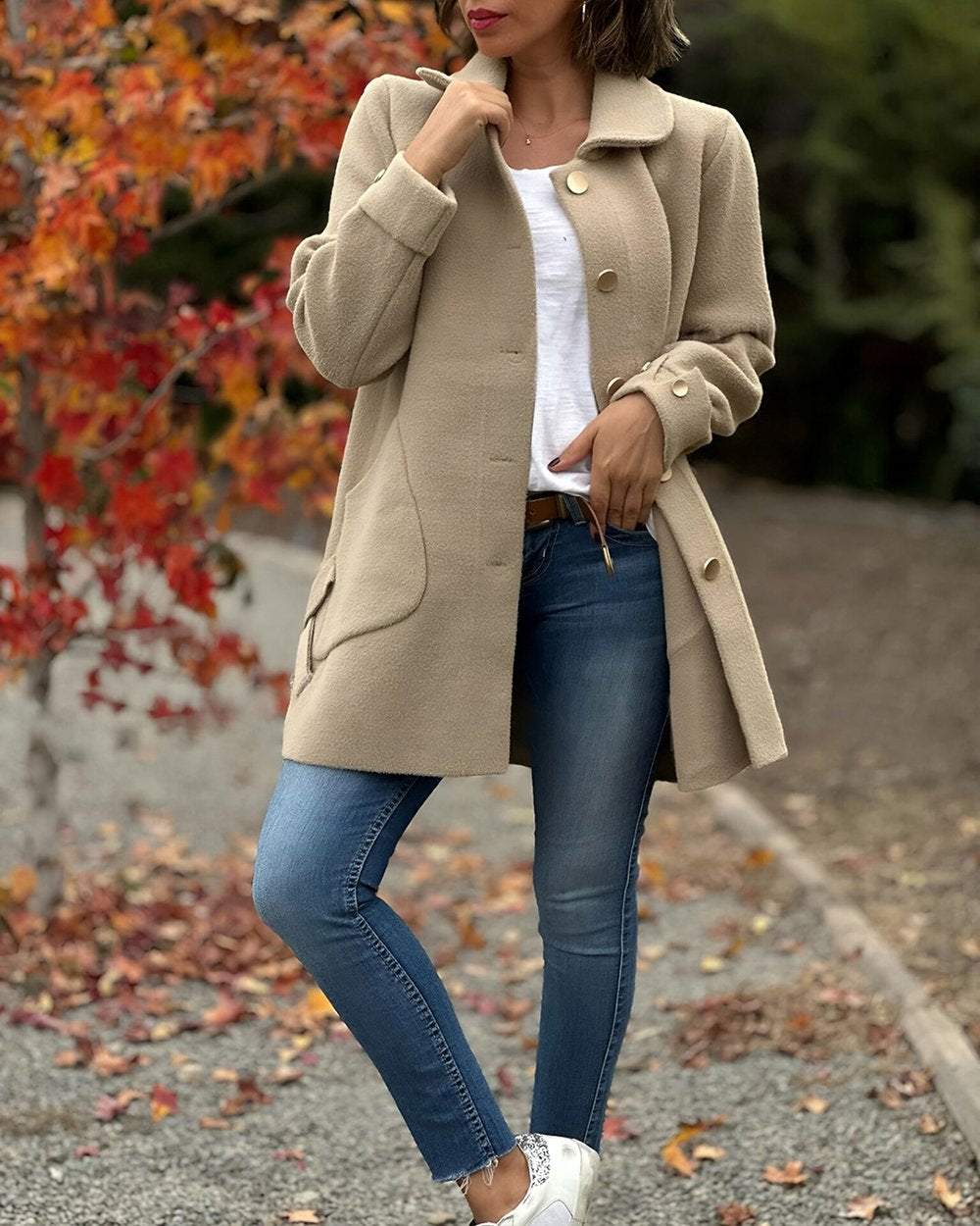 Schicke elegante Jacke mit stilvollem seitlichem Knotendetail