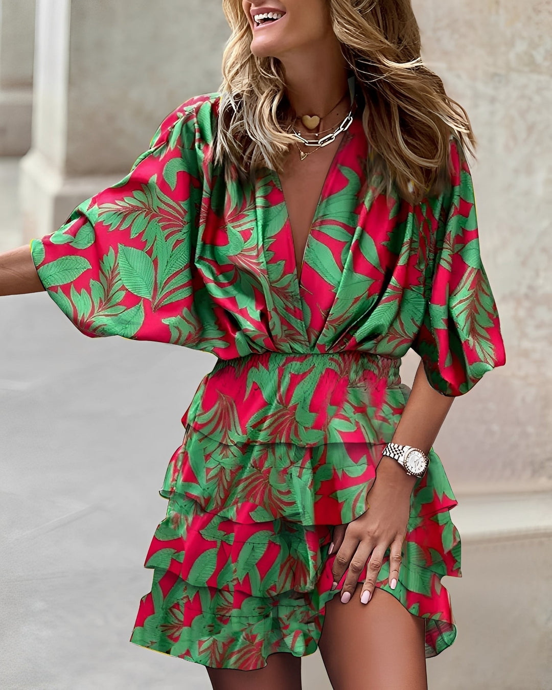 Asymmetrisches Mini-Kleid für Damen Eleganter Moderner Stil