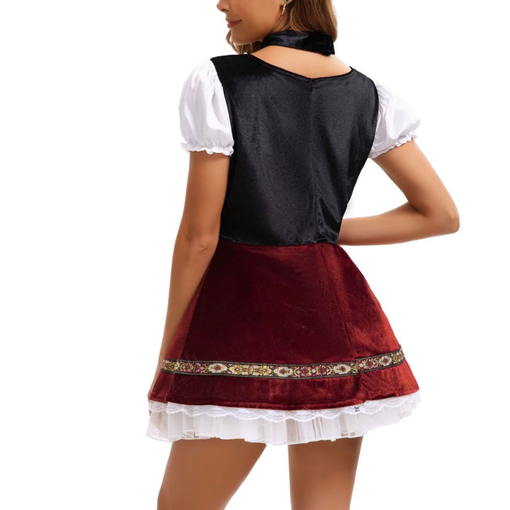 Damen geschnürtes, maßgeschneidertes Dirndlkleid aus Polyester