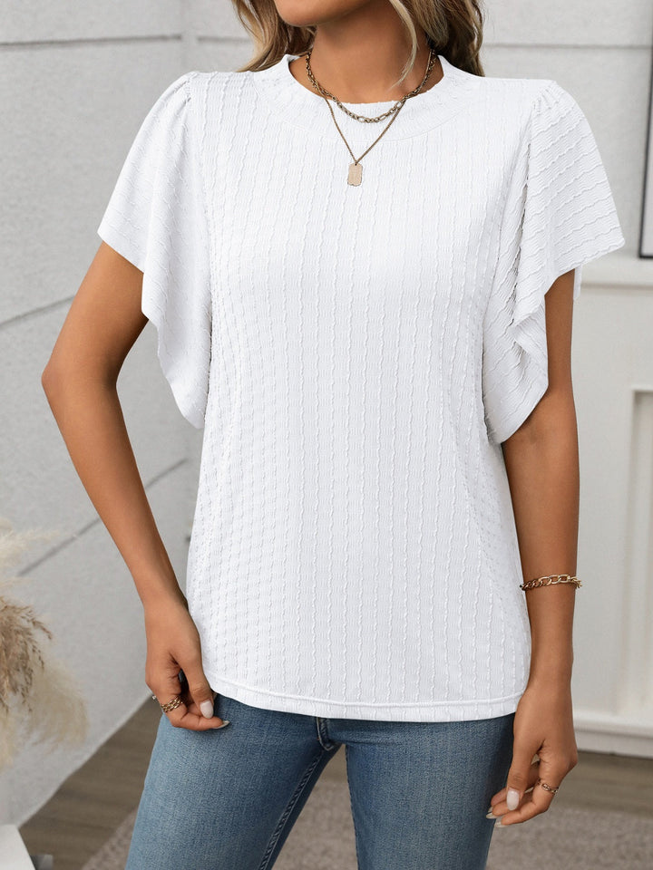 Damen T-Shirt mit Rundhalsausschnitt und Flügelärmeln
