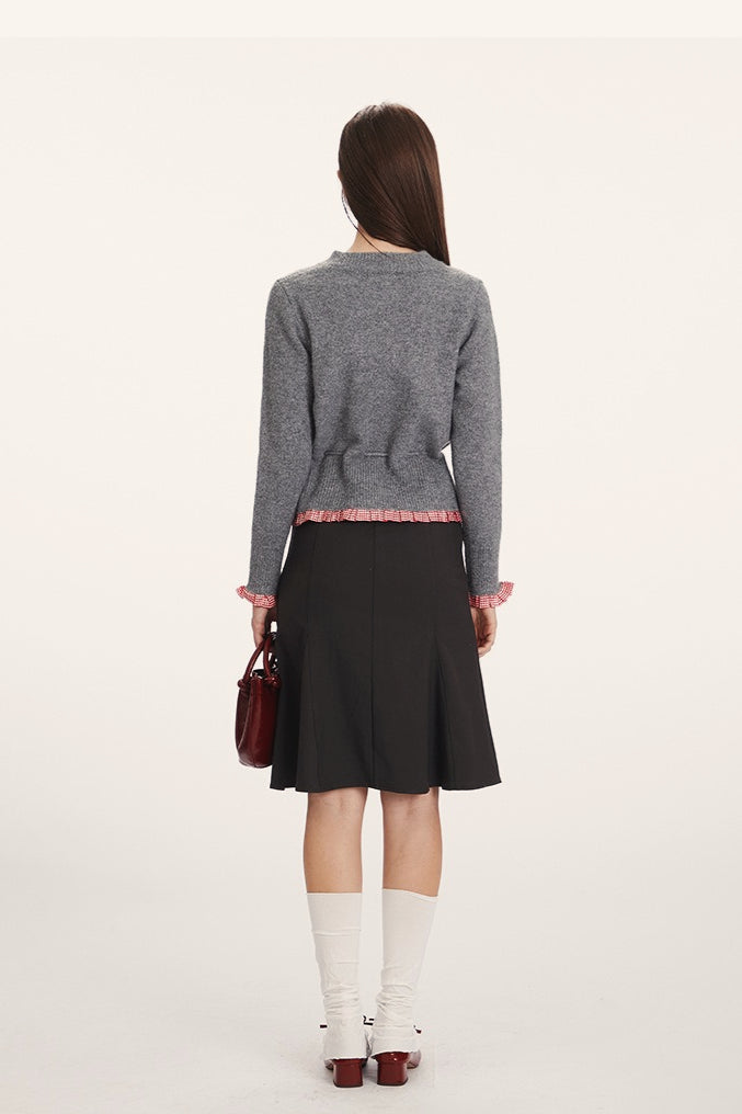 Schmal taillierter Strickcardigan mit Einsatzdesign