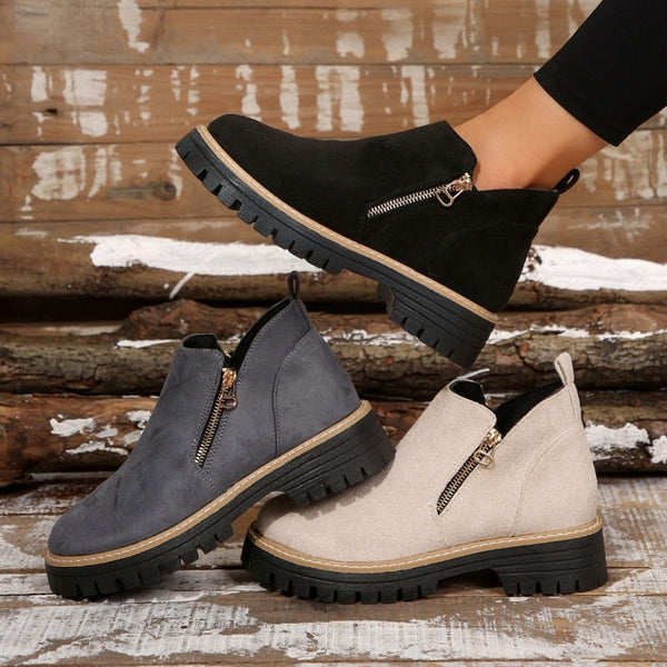 Schicke klassische Leder-Stiefeletten für Damen
