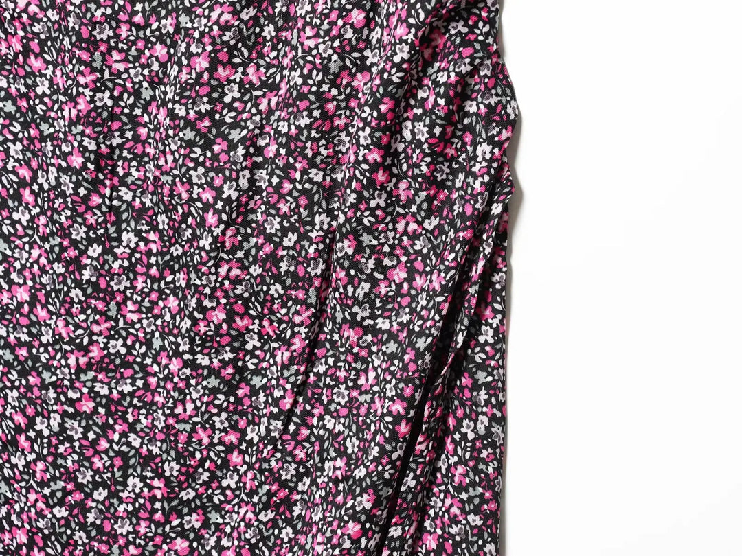Damen V-Ausschnitt Chiffon Blumiges Boho Unterkleid