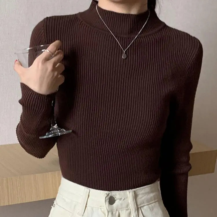 Gemütlicher gerippter Wollpullover für Damen