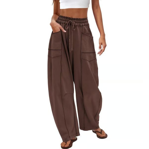 Gemütliche Lounge-Sweatpants mit weitem Bein und Taschen
