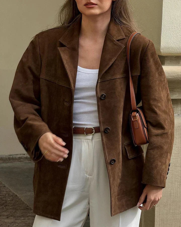 Zeitloser Wildleder-Blazer für mühelosen Stil
