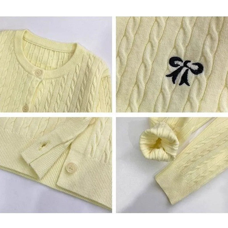 Damen Strick-Cardigan mit V-Ausschnitt und Stickerei