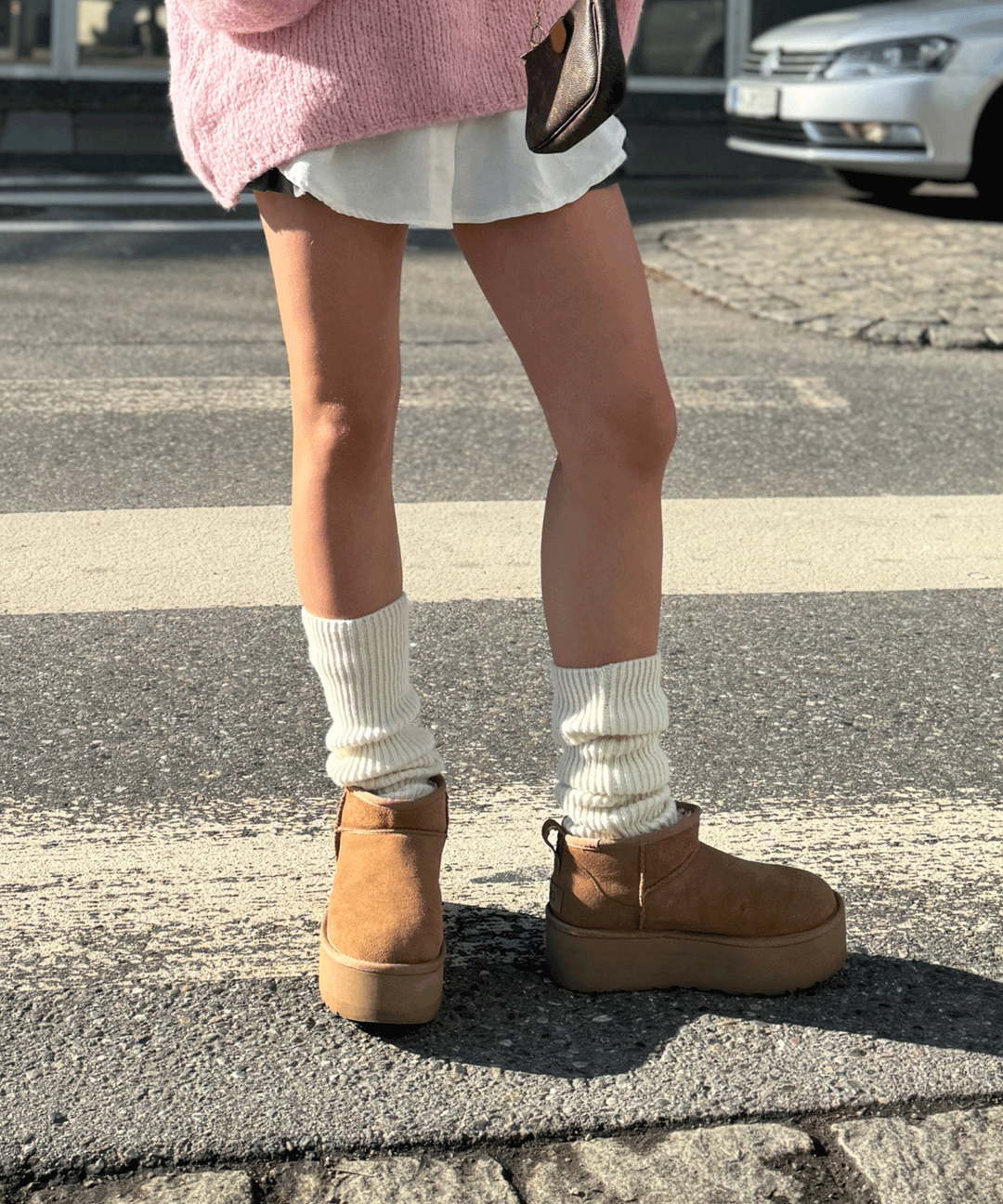 Braune Leder-Plateau-Stiefeletten für stilvollen Alltagsschick