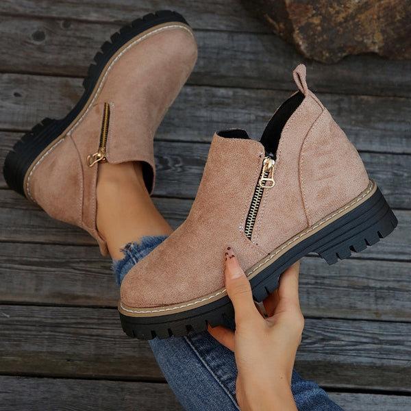 Schicke klassische Leder-Stiefeletten für Damen