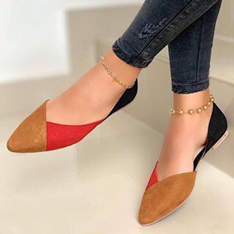 Damen Ballerinas Mit Spitzer Kappe Und Colorblocking