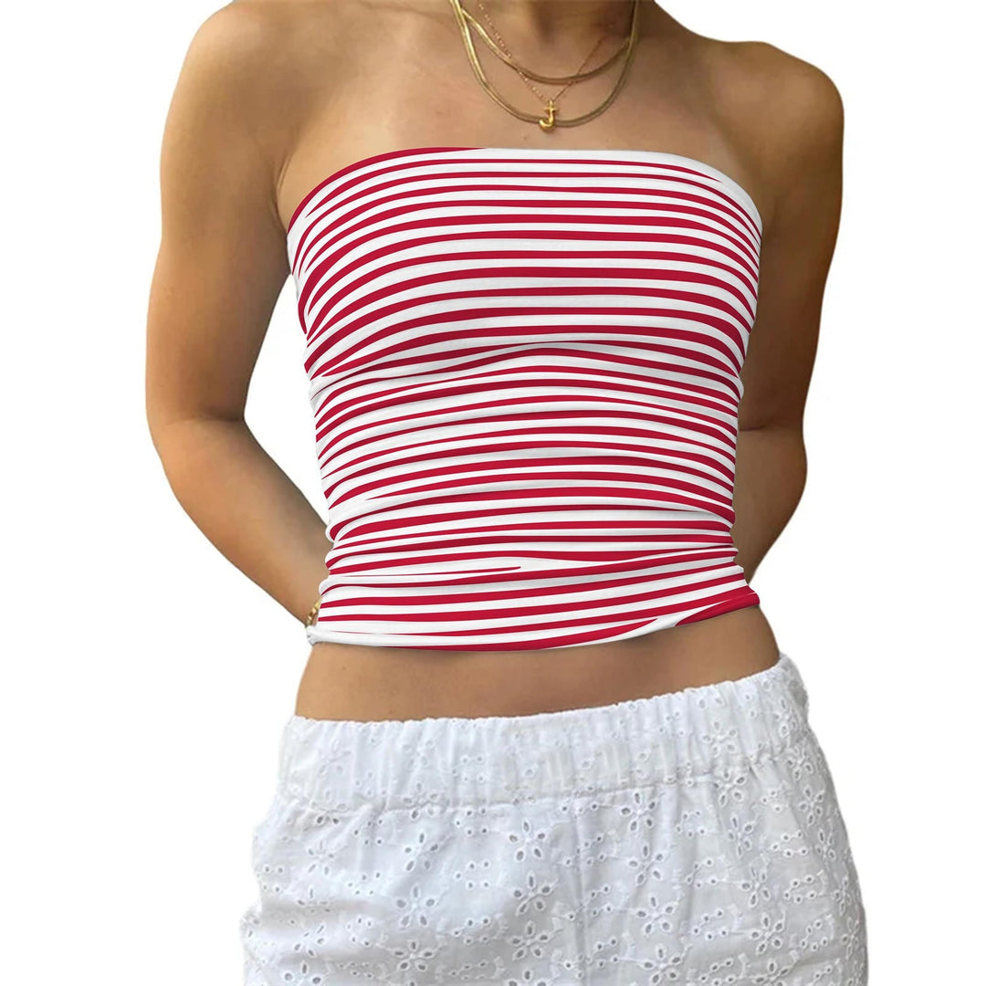 Damen Klassisches Gestreiftes Bustier-Top