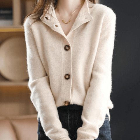 Weicher kuscheliger Kaschmir-Strick-Cardigan Pullover