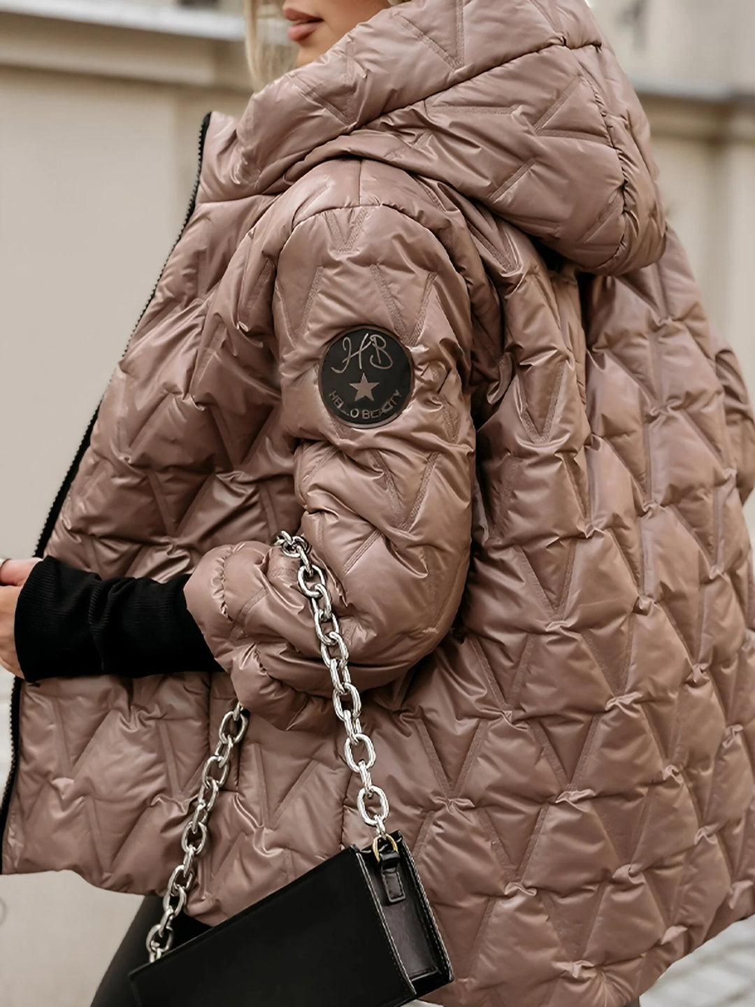 Gemütliche Patchwork-Baumwolljacke für den Lagen-Look im Casual-Stil