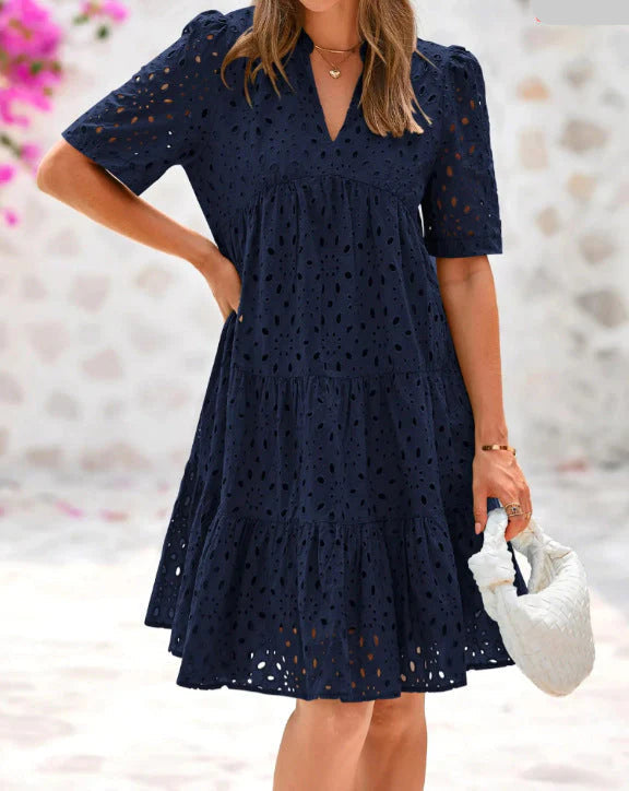 Elegantes Sommerkleid mit Spitzenvolants für Damen