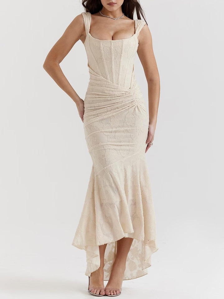 Blaues Glockenblumen-Maxikleid