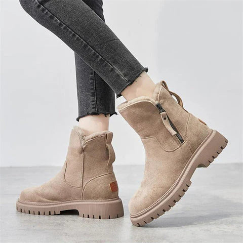 Schicke Ankle Boots mit Wildlederoptik und kuscheligem Fellfutter