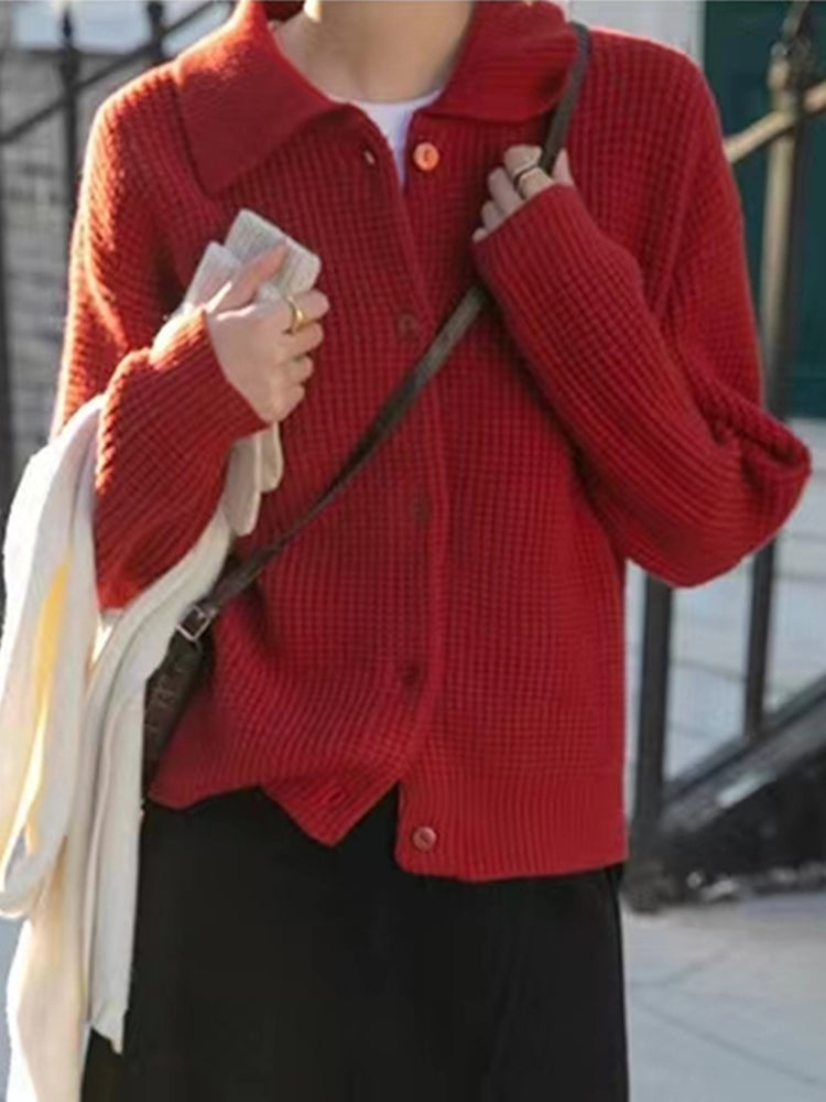 Jenna locker gestrickter Cardigan-Pullover