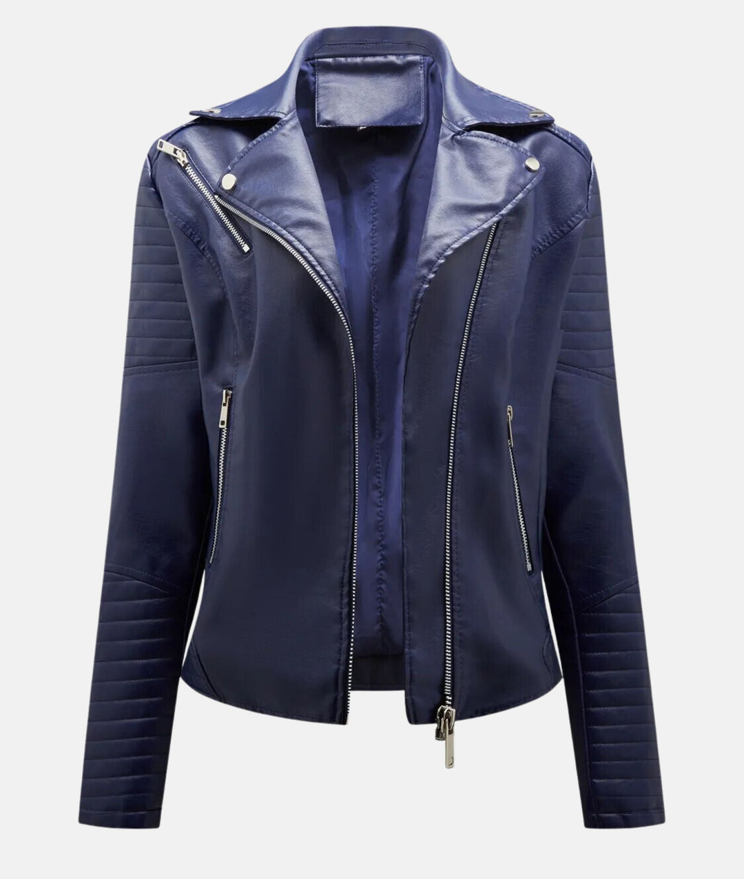 Schicke Damen Bikerjacke aus Kunstleder