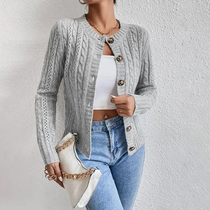 Gemütliche Strickjacke mit Knöpfen für Damen